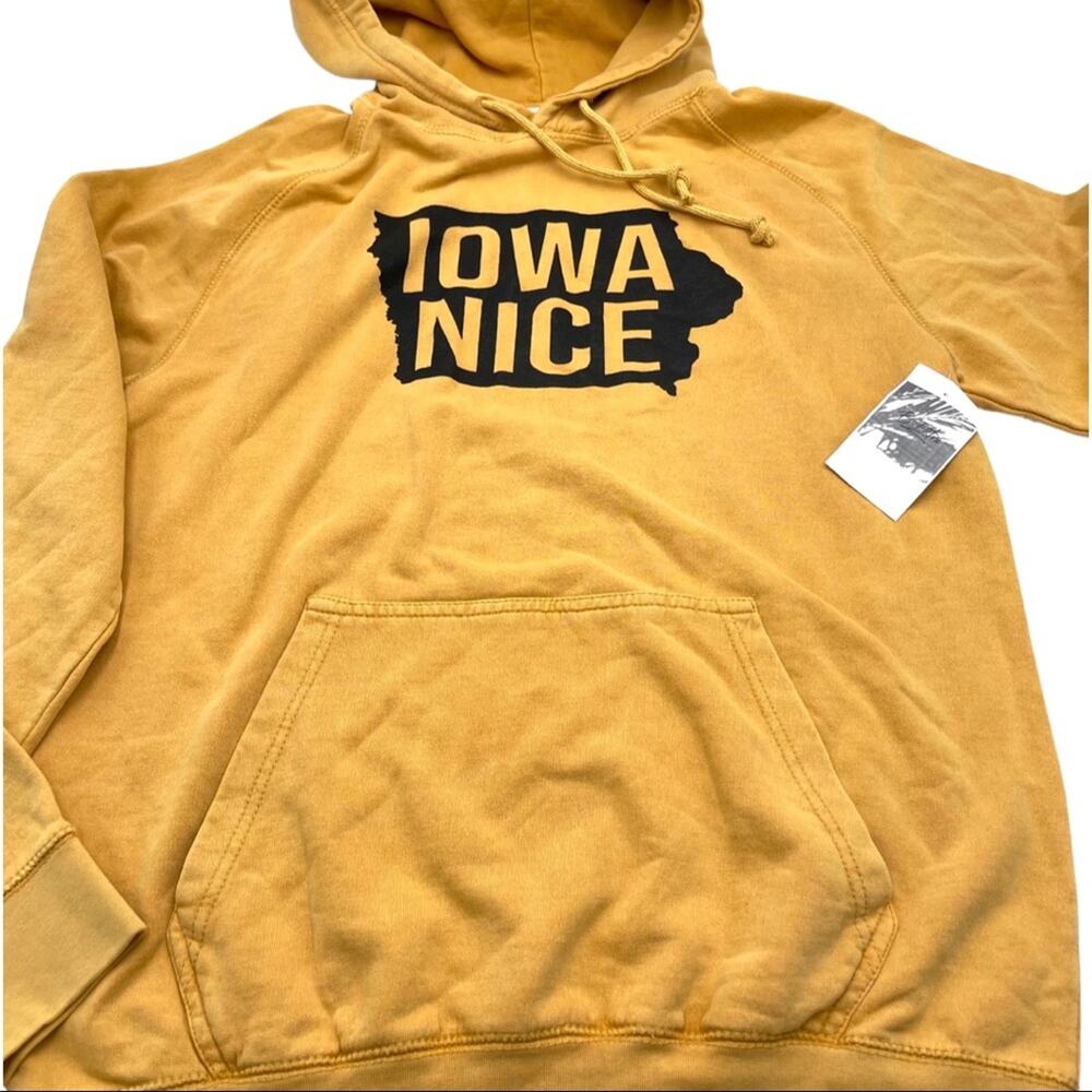 NEW -  Iowa Nice Hoodie B.ELSTUN yellow black SIZE MEDIUM - Picture 5 of 14